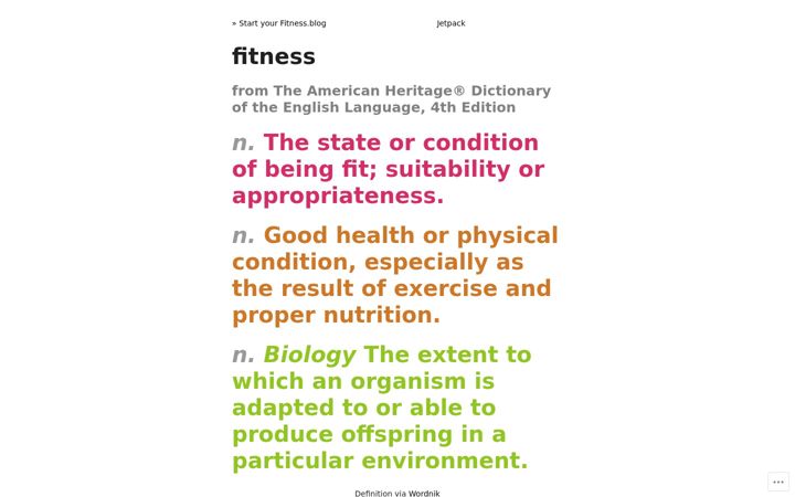 Screenshot of fitness.blog