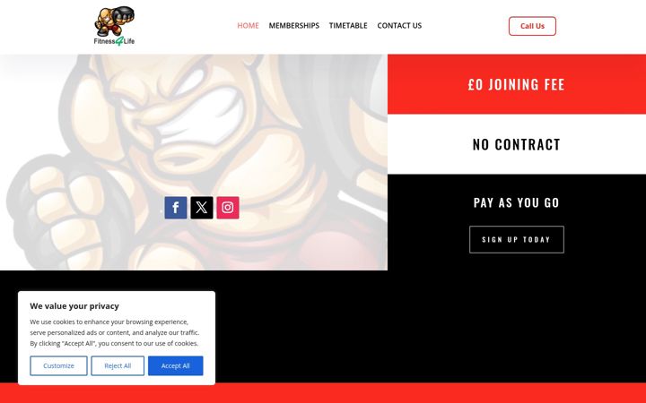 Screenshot of fitness4lifegym.co.uk