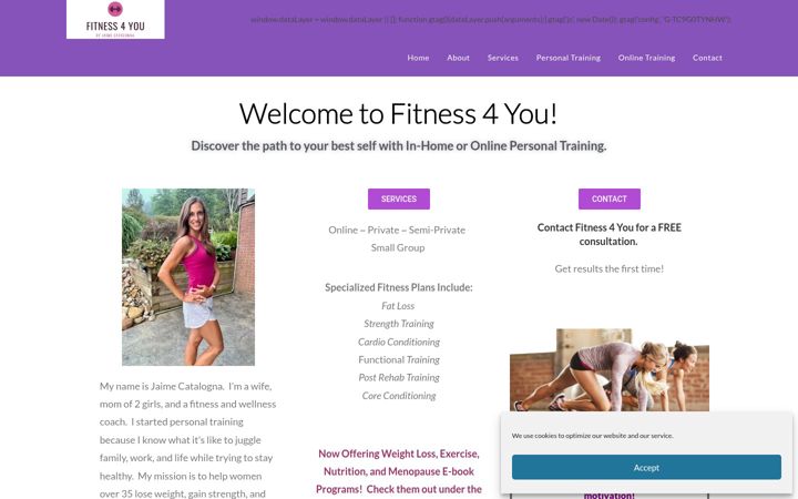 Screenshot of fitness4youllc.com