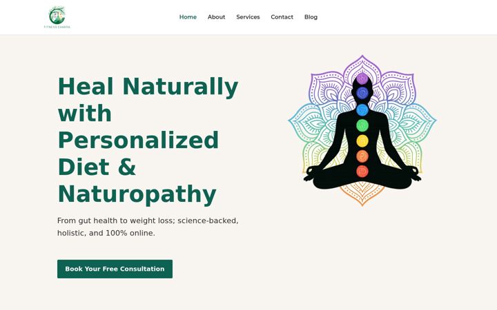 Screenshot of fitnesschakra.com