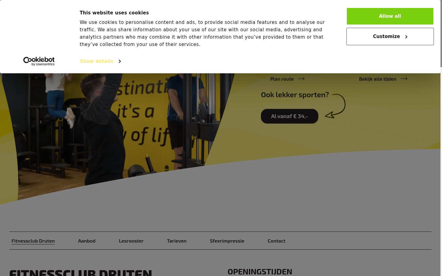 Screenshot des Einwilligungsbanners vor jeglicher Interaktion