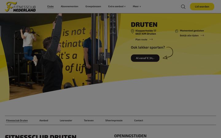 Screenshot of fitnessclubdruten.nl