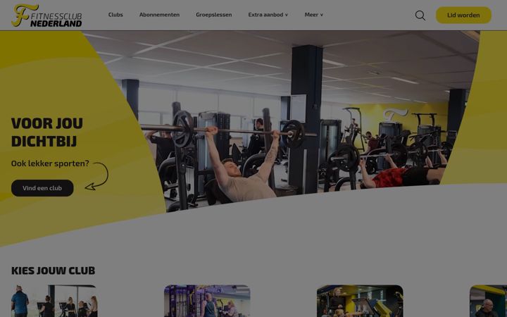 Screenshot of fitnessclubnederland.nl