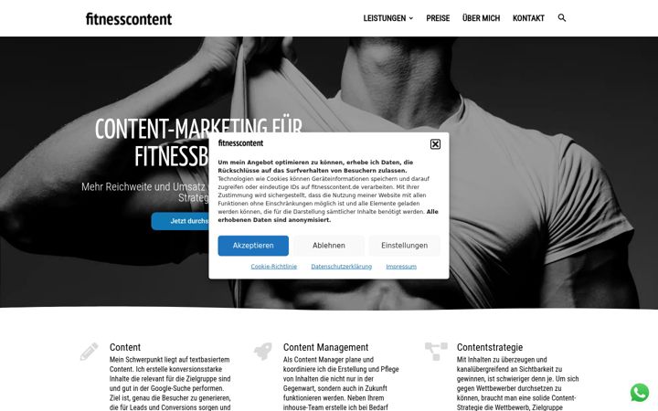 Screenshot of fitnesscontent.de