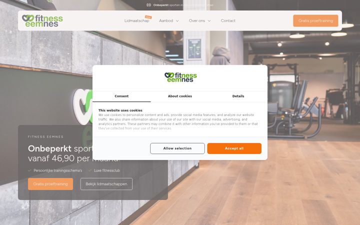 Screenshot of fitnesseemnes.nl