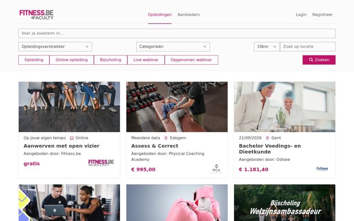 Screenshot of fitnessfaculty.be