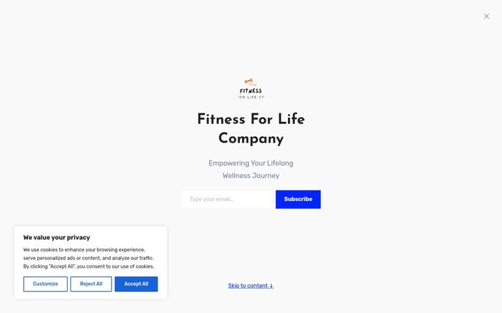 Screenshot of fitnessforlifeco.com