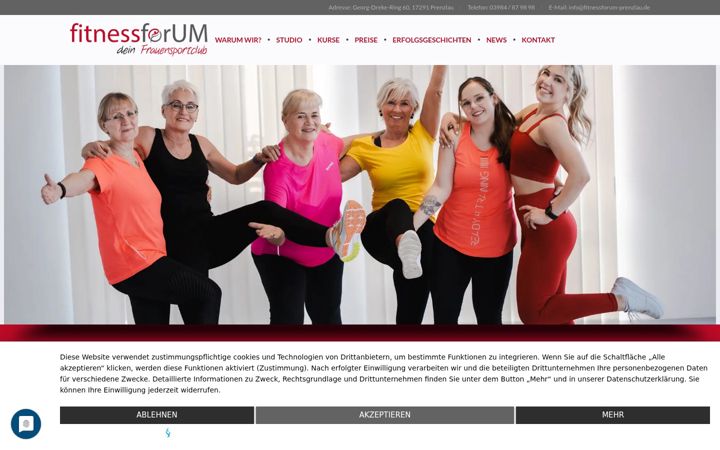 Screenshot of fitnessforum-prenzlau.de