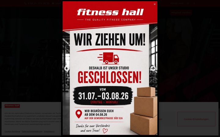 Captura de pantalla de fitnesshall.de