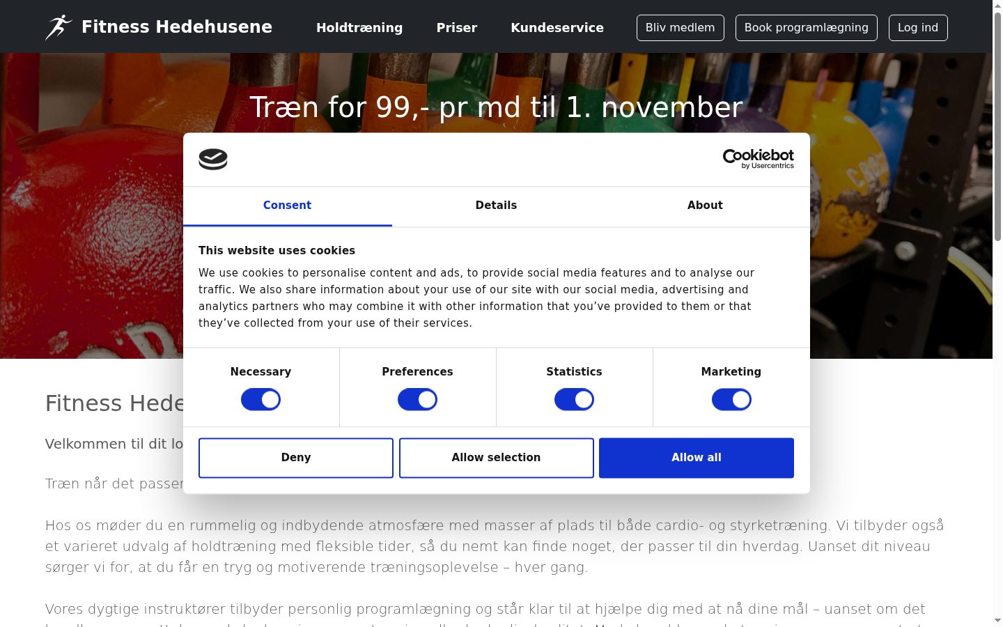 Screenshot des Einwilligungsbanners vor jeglicher Interaktion