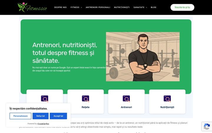 Screenshot of fitnessio.ro