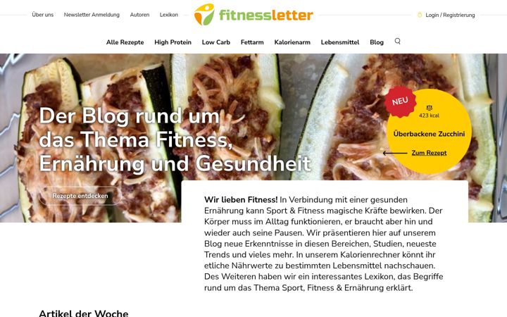 Screenshot of fitnessletter.de