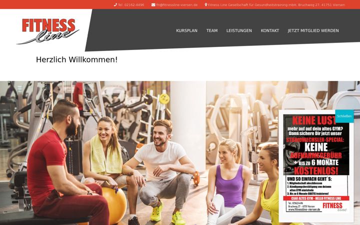Screenshot of fitnessline-viersen.de