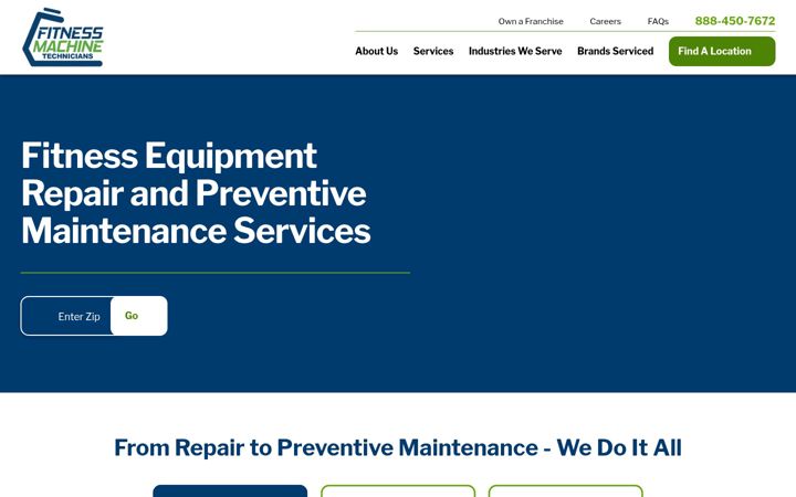 Screenshot of fitnessmachinetechnicians.com