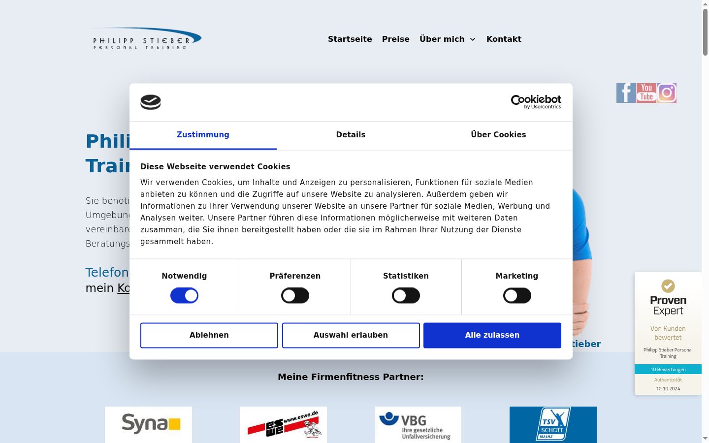 Screenshot tal-banner tal-kunsens muri qabel kwalunkwe interazzjoni