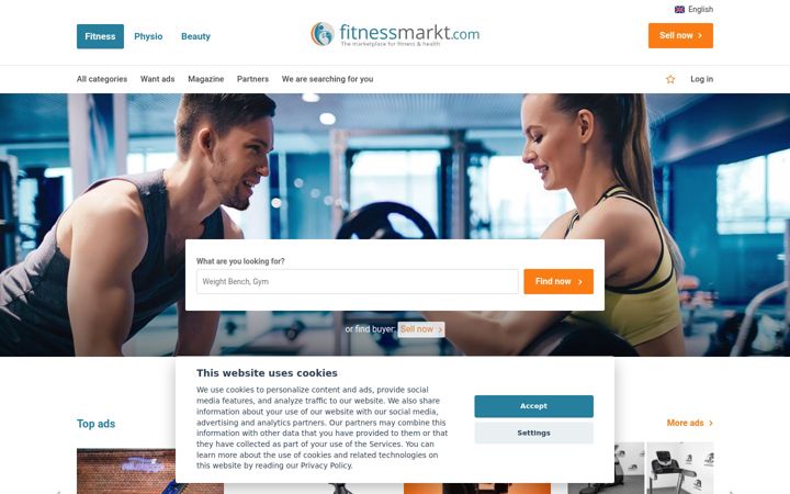 Screenshot of fitnessmarkt.com