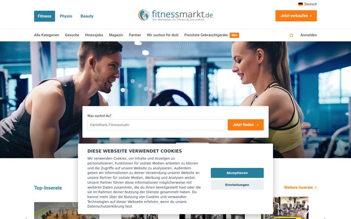 Screenshot of fitnessmarkt.de