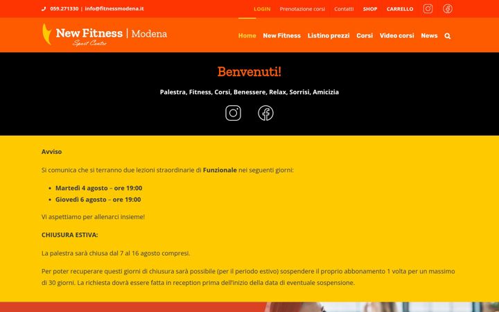 Екранна снимка на fitnessmodena.it