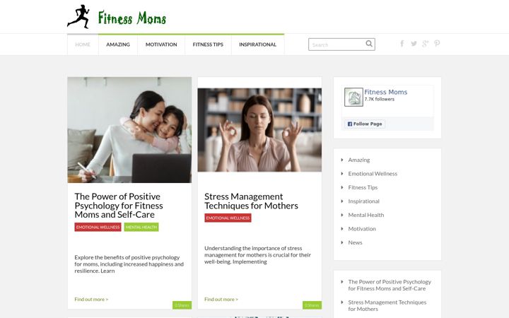 Screenshot of fitnessmomstoday.com