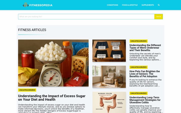Screenshot of fitnessopedia.com
