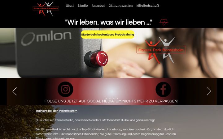 Captura de pantalla de fitnesspark-bordesholm.de