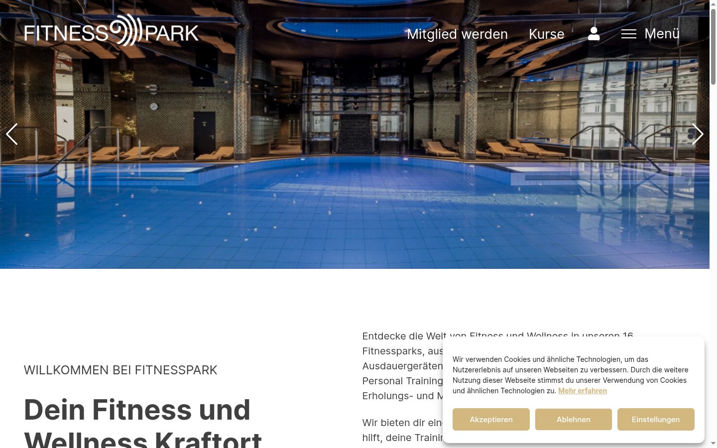Screenshot des Einwilligungsbanners vor jeglicher Interaktion