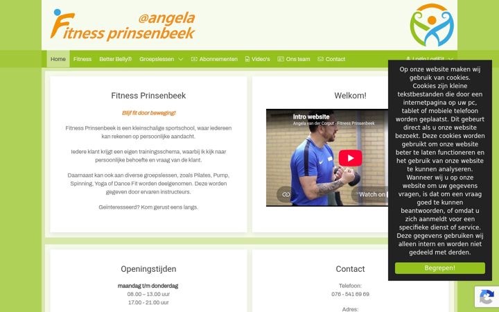 Screenshot of fitnessprinsenbeek.nl