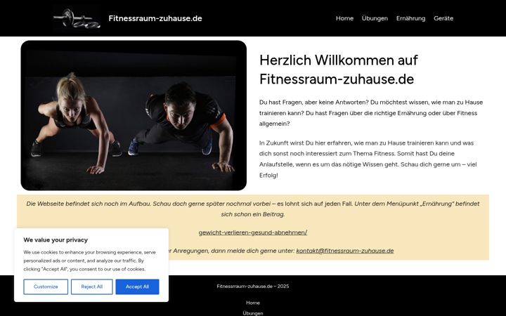 Screenshot of fitnessraum-zuhause.de