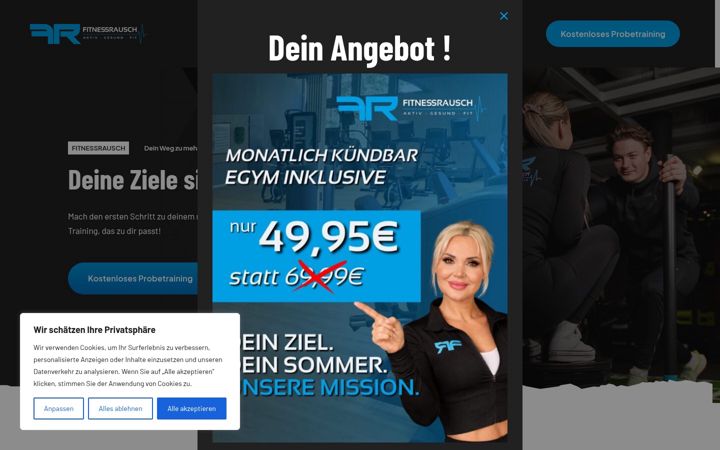 Screenshot of fitnessrausch.com