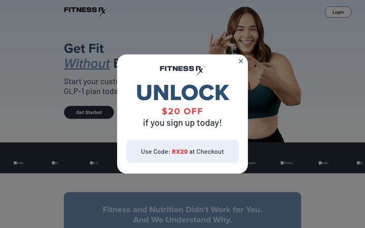 Screenshot of fitnessrx.com