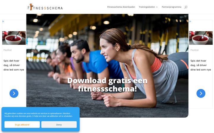 Screenshot of fitnessschema.nl