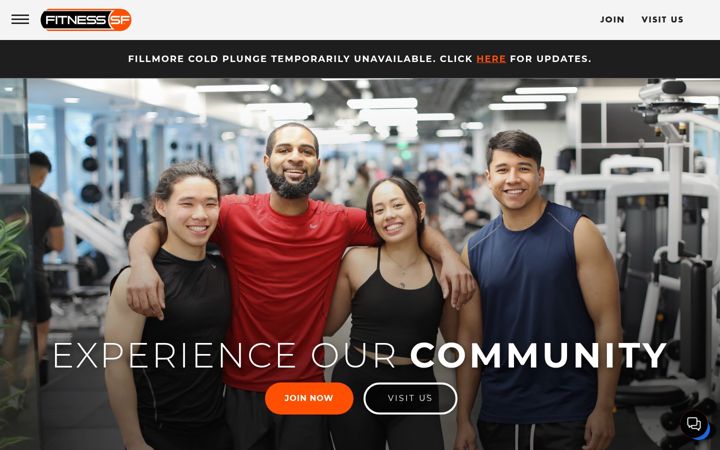 Screenshot of fitnesssf.com