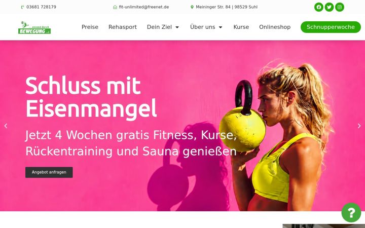 Screenshot of fitnessstudio-suhl.de