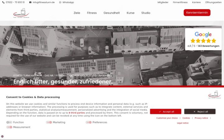 Screenshot of fitnessturm.de