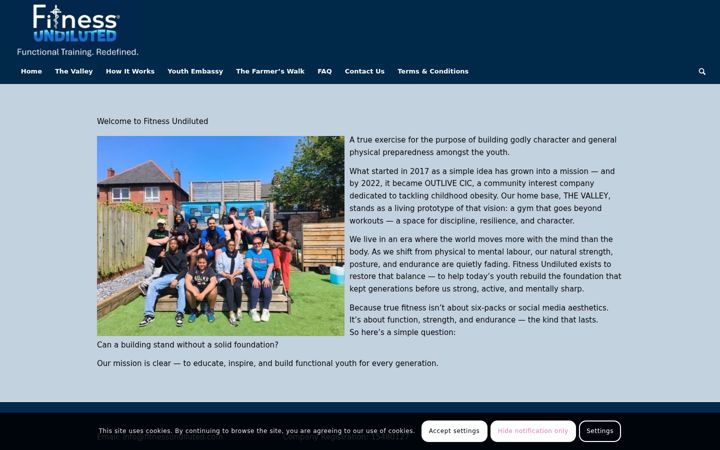 Screenshot of fitnessundiluted.com