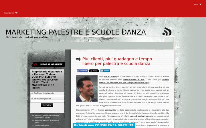 Screenshot of fitnessvincente.it