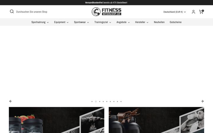 Screenshot of fitnesswebshop.de