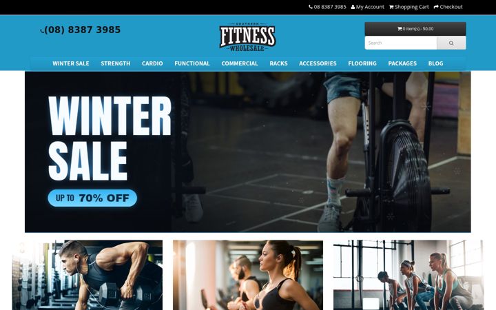Snímek obrazovky fitnesswholesale.com.au