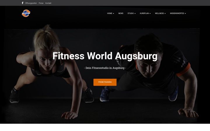Screenshot of fitnessworld-augsburg.de