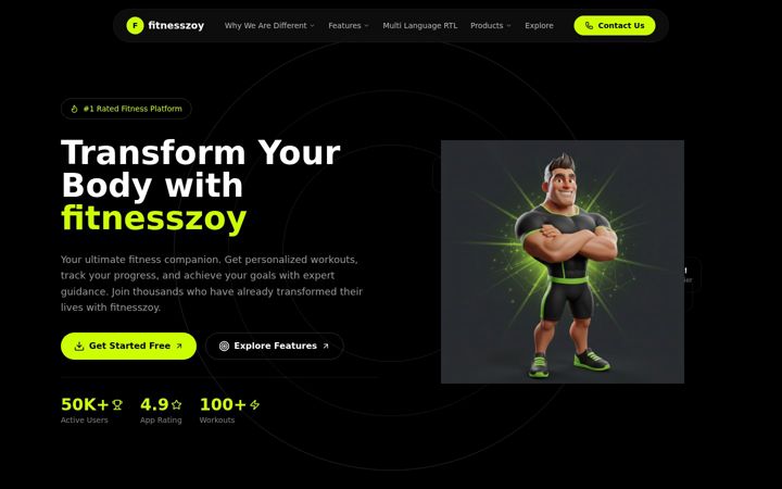 Screenshot of fitnesszoy.com
