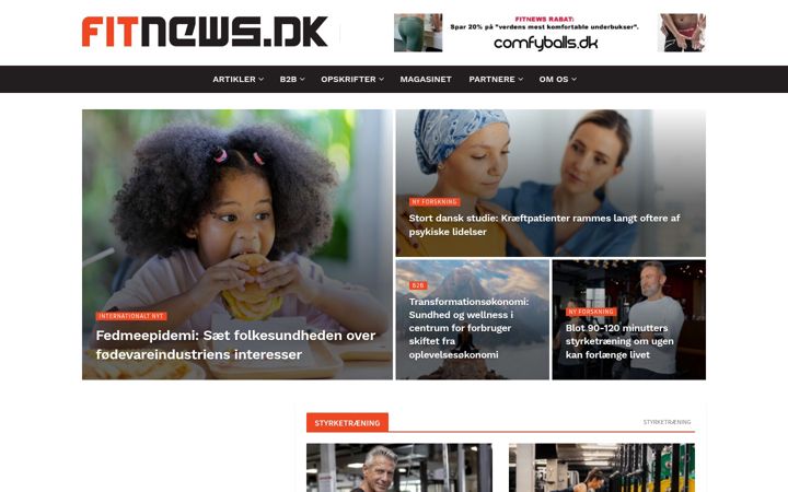 Screenshot of fitnews.dk