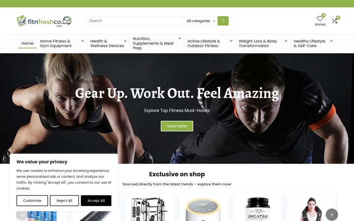 Screenshot of fitnfreshco.com