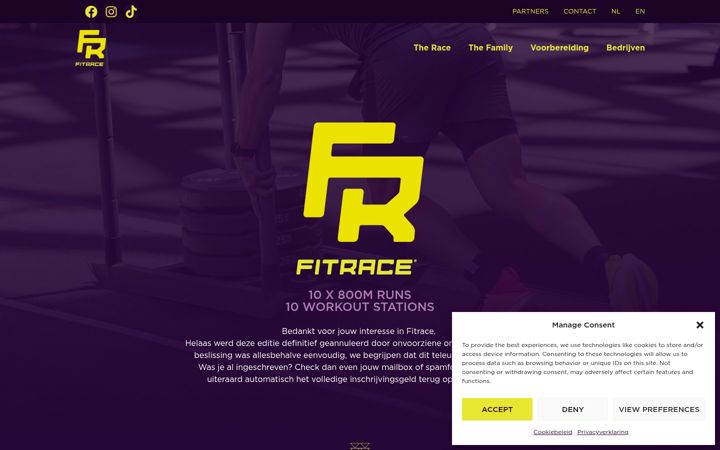 Screenshot of fitrace.be