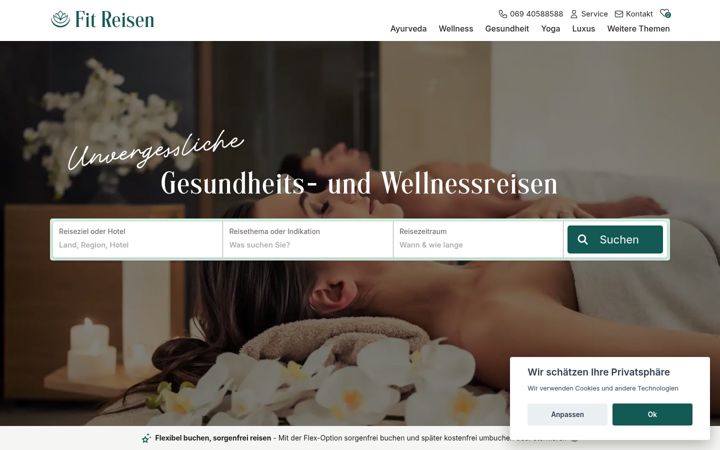 Screenshot of fitreisen.de