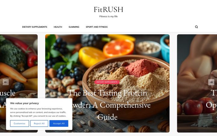 Screenshot of fitrush.co.uk