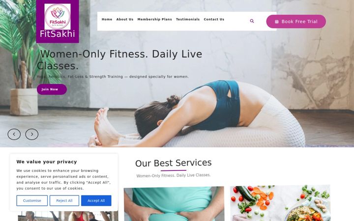 Screenshot of fitsakhi.com