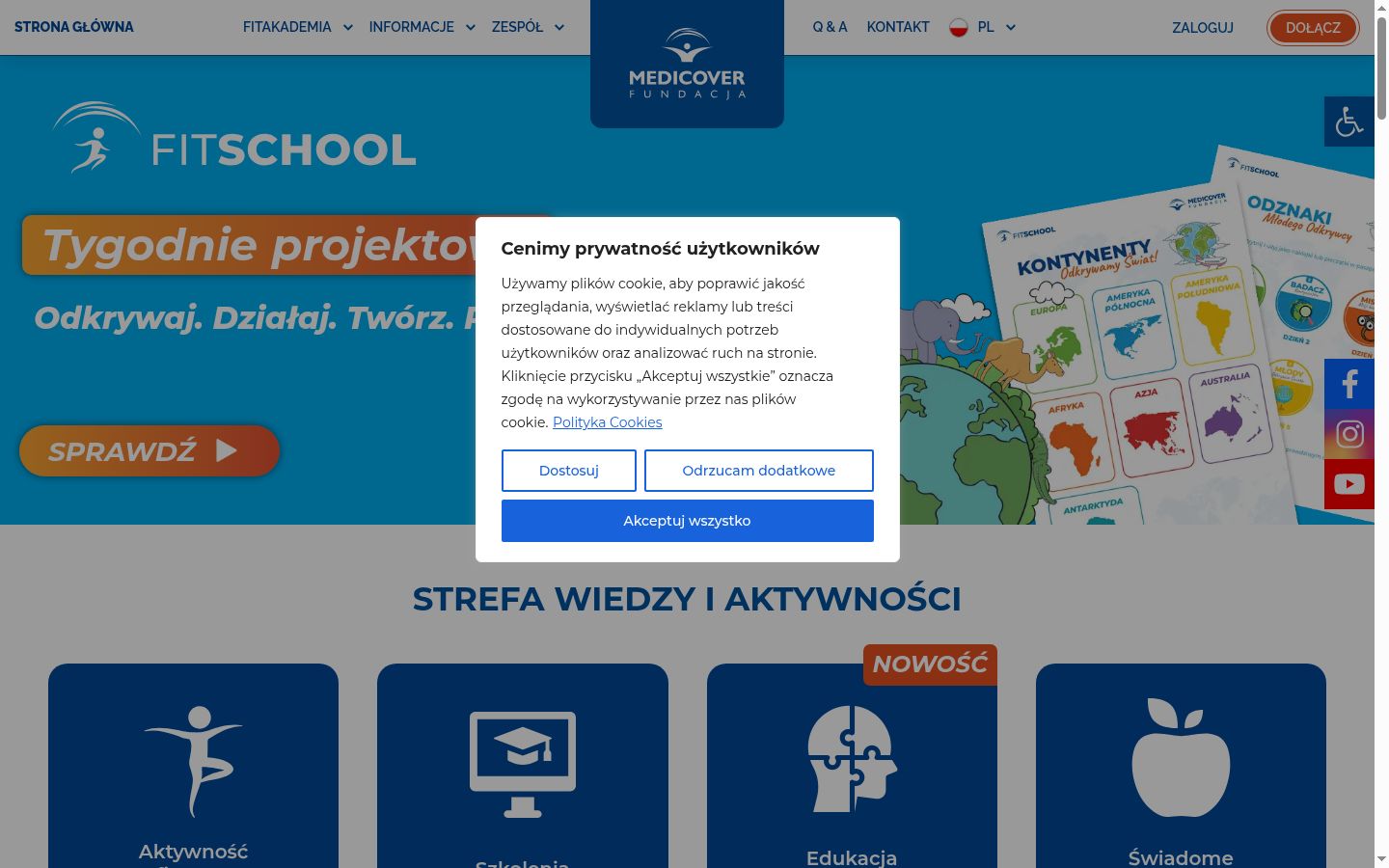 Snímek obrazovky baneru souhlasu zobrazeného před jakoukoli interakcí