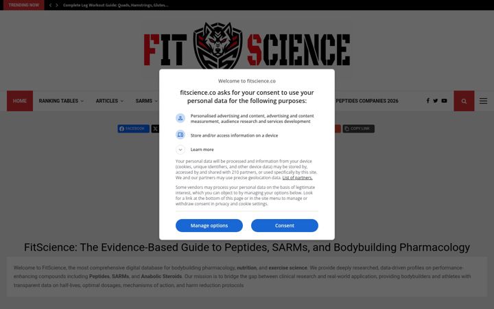 Screenshot of fitscience.co