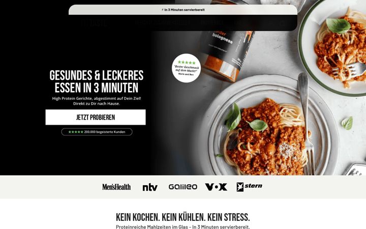 Screenshot of fittaste.com
