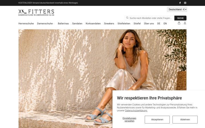 Screenshot of fitters-footwear.com